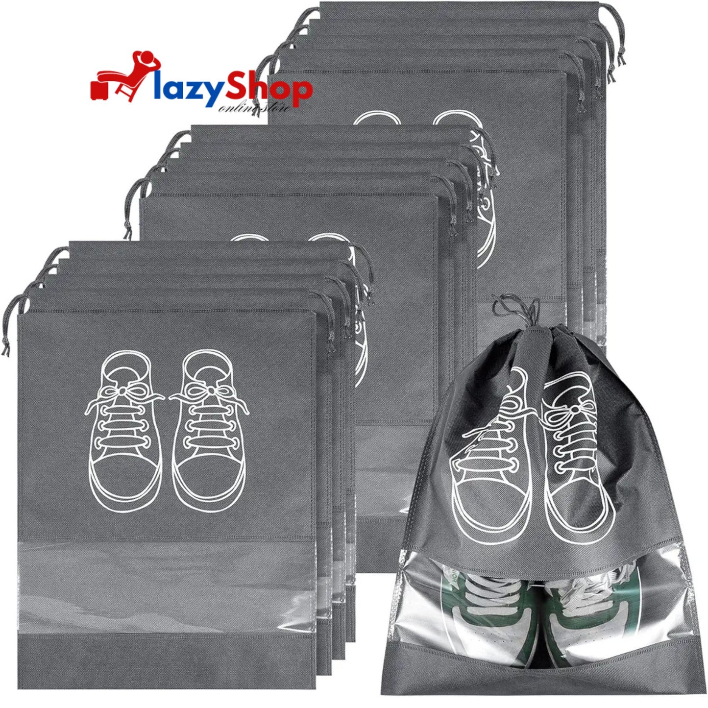 Pack Of 5 Waterproof Travel Shoe Bag