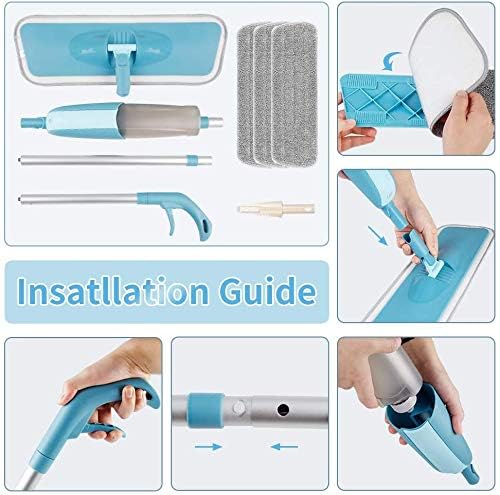 Microfiber Floor Cleaning Spray Mop with Removable Washable Cleaning Pad