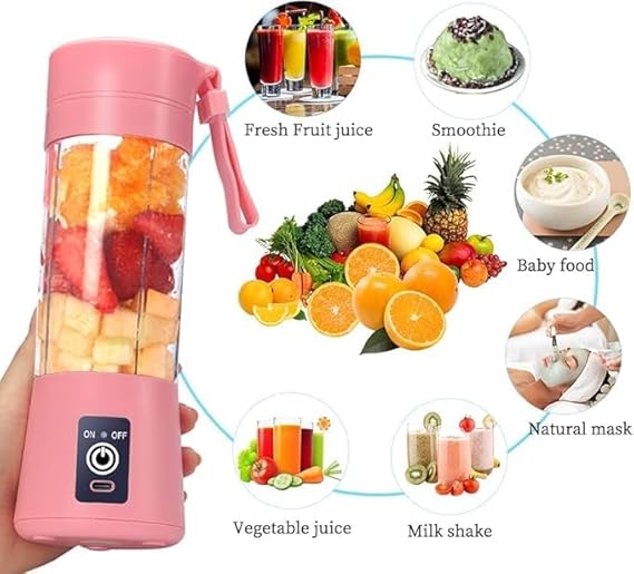 Portable 6 Blade USB Juicer - Electric USB Juice Maker