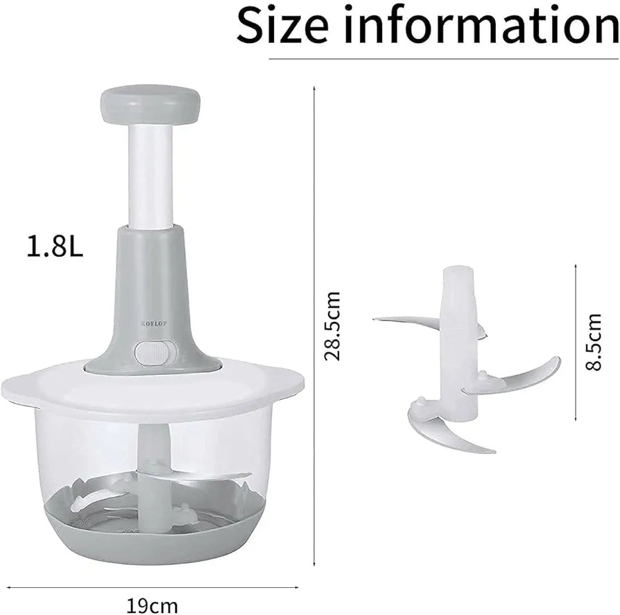 Hand Press Food Vegetable Chopper 1.5L