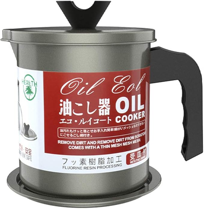 Stainless Steel Oil Storage Pot with Handle And Lid