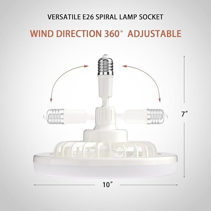 Potable Ceiling Fan With LED Light
