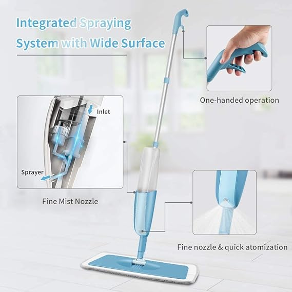 Microfiber Floor Cleaning Spray Mop with Removable Washable Cleaning Pad