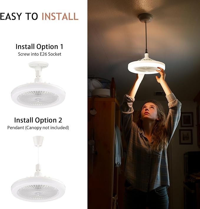 Potable Ceiling Fan With LED Light