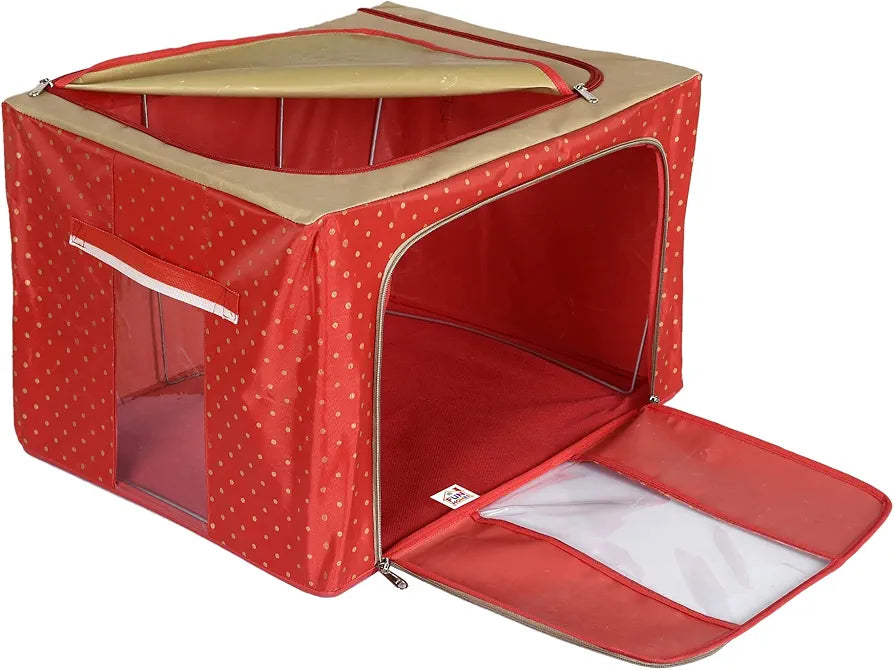 Oxford Fabric Storage Box with Steel Frame for Clothes Bed Sheets Blanket