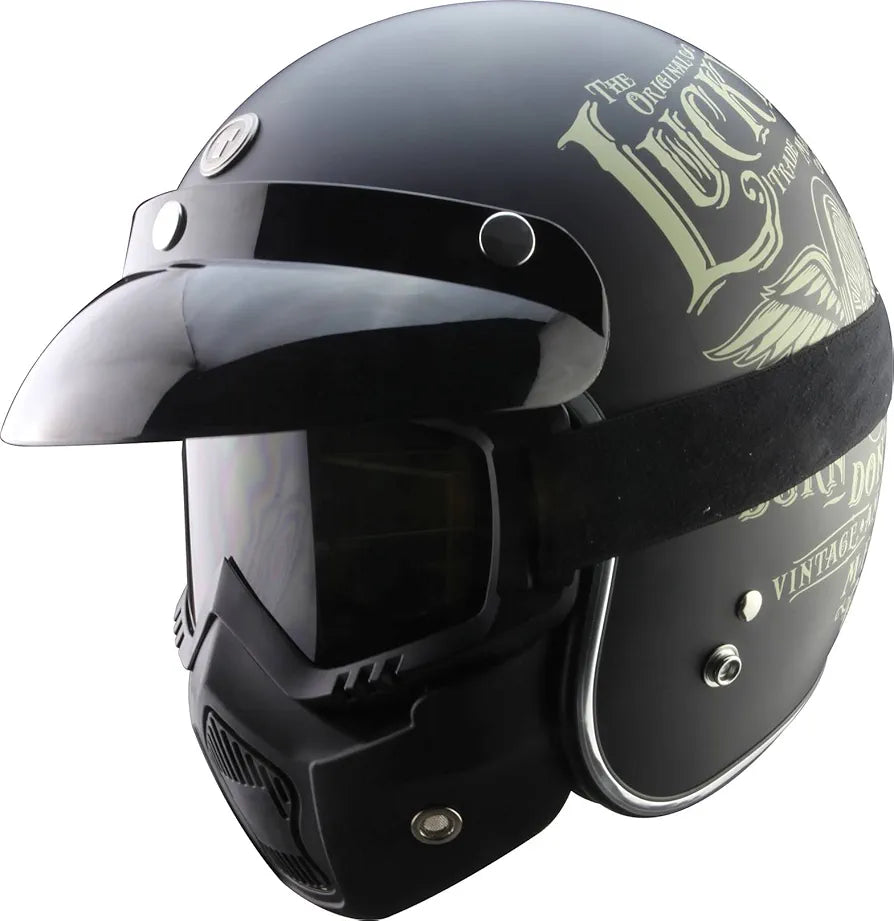 MASK Unisex Adult Goggle Mask for All Open Half Face Helmet