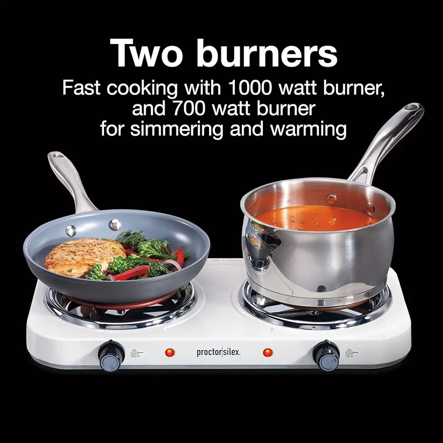 Double Electric Hot Stove with 5-Stage Control