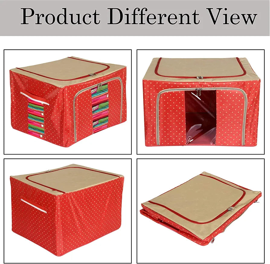 Oxford Fabric Storage Box with Steel Frame for Clothes Bed Sheets Blanket