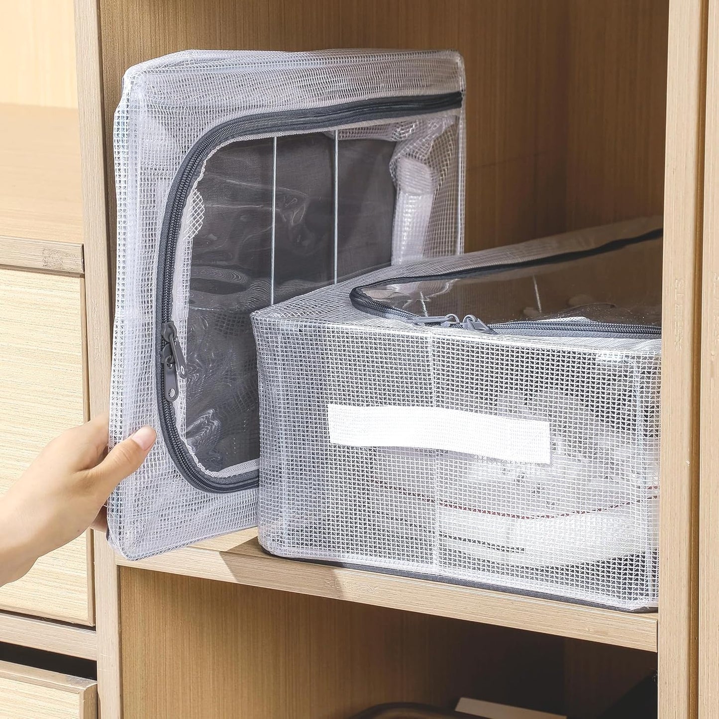 Foldable Transparent Storage Box for Shoes, Toys, Clothes, Books