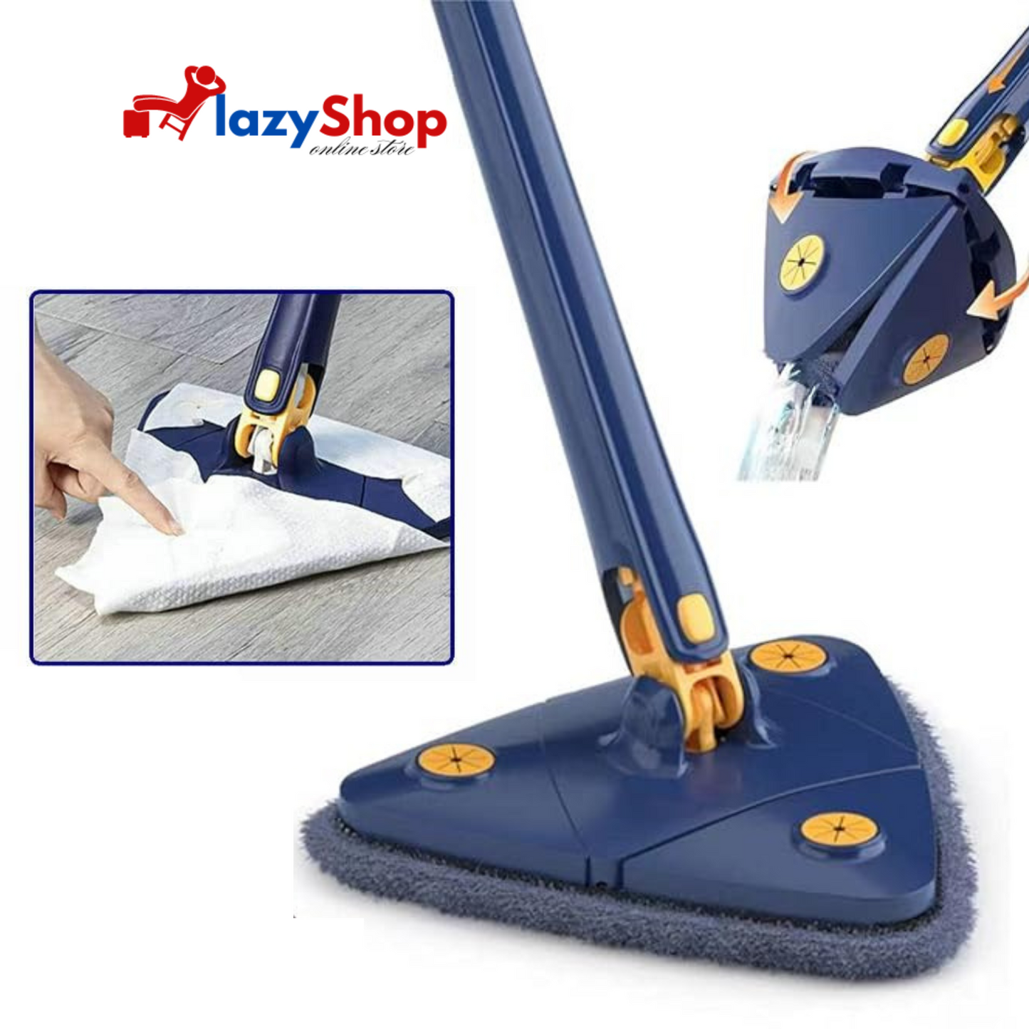 360° Rotatable Adjustable Triangle Multifunctional Cleaning Mop