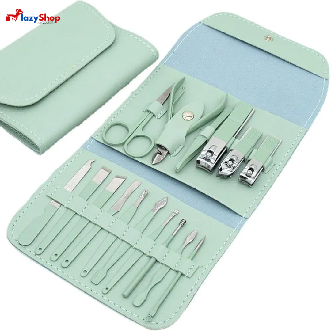 16 Pieces Manicure Stainless Steel Professional Personal Care Tool Kit Set