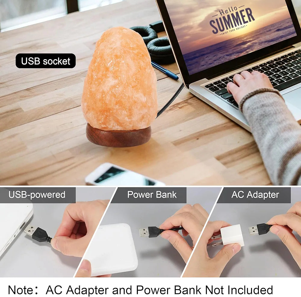 USB Himalayan Salt Lamp with 7 Colors Changing