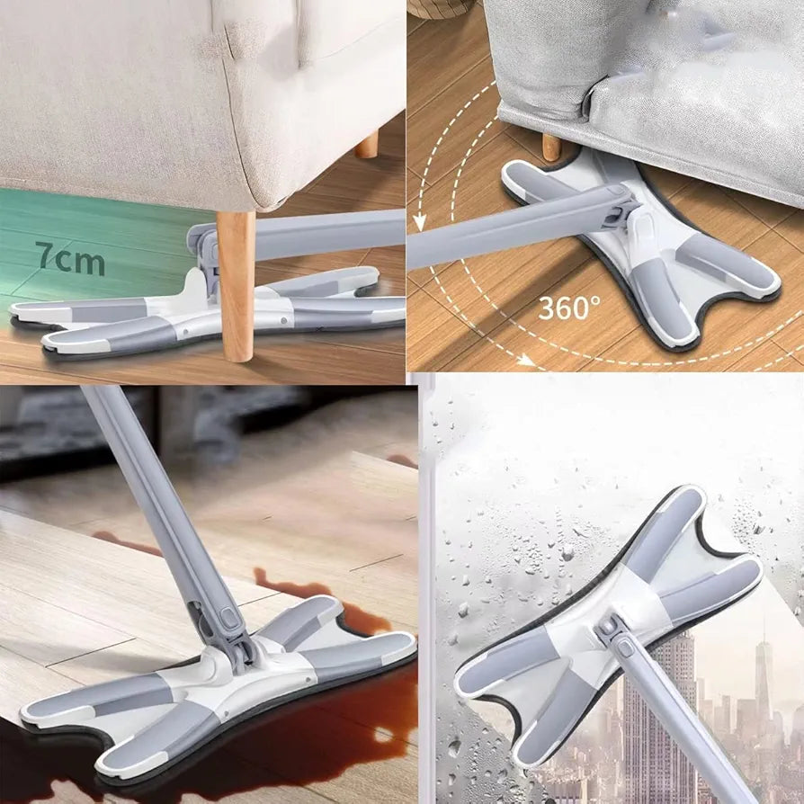 360 Microfiber X Shape Mop For Floor Cleaning