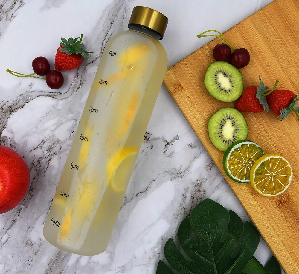 Slim Water Bottle With Time Marker