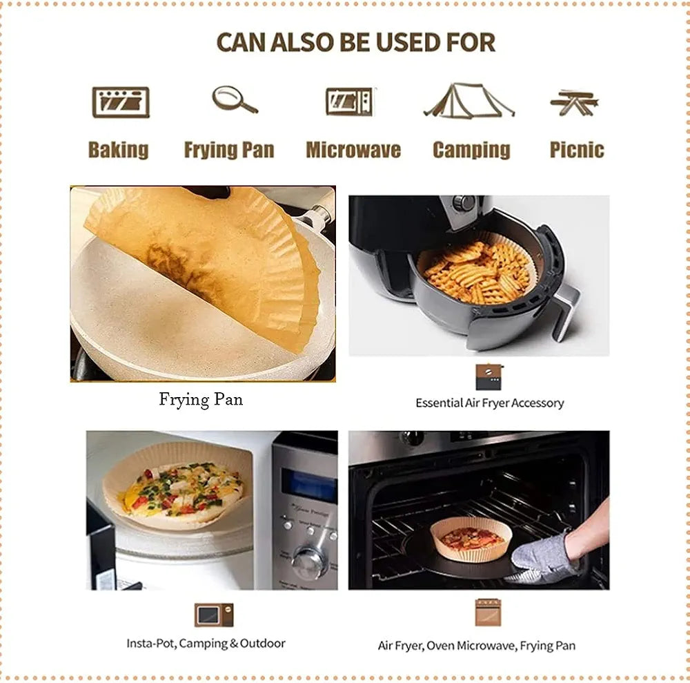 Pack of 50 Air Fryer Disposable Paper Liners