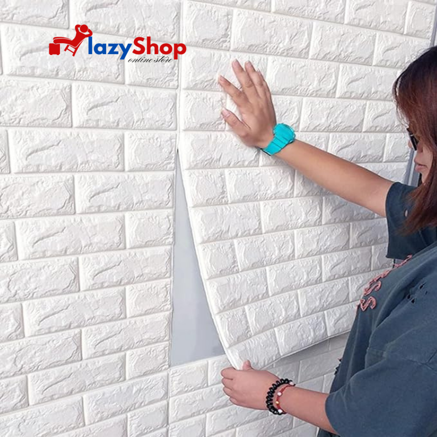Pack Of 10 3D Brick Wallpaper Peel and Stick