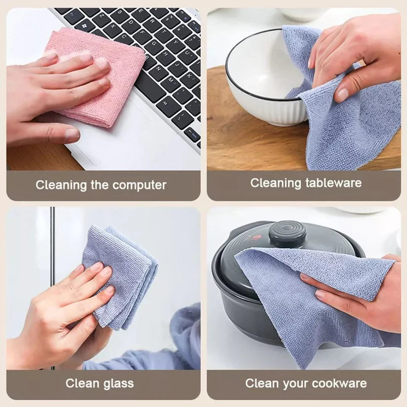 Reusable Microfiber Cleaning Cloths Box (20 Pieces)