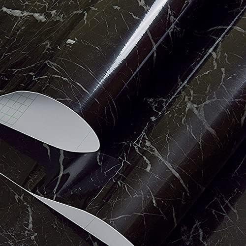 Pack Of 2 Black Marble Wallpaper Peel and Stick Waterproof (60X200)
