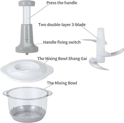 Hand Press Food Vegetable Chopper 1.5L