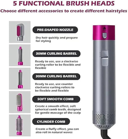 5 in 1 Hot Air Styler Hair Comb Multifunctional Styling Tool Set