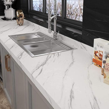 White Marble Wallpaper Peel and Stick Waterproof (60X200)