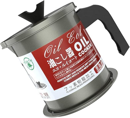 Stainless Steel Oil Storage Pot with Handle And Lid