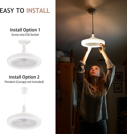 Potable Ceiling Fan With LED  Light