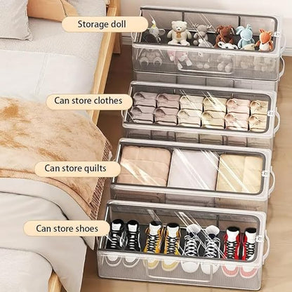 Foldable Transparent Storage Box for Shoes, Toys, Clothes, Books