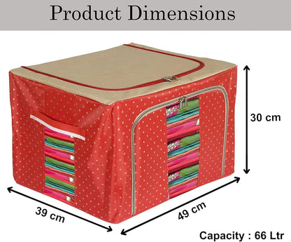 Oxford Fabric Storage Box with Steel Frame for Clothes Bed Sheets Blanket