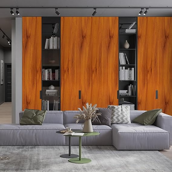 Pack Of 4 Brown Wood Wallpaper Peel (40x200)