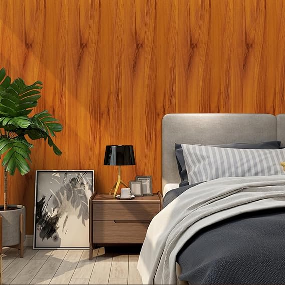Pack Of 4 Brown Wood Wallpaper Peel (40x200)