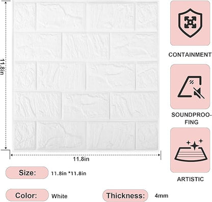 Pack Of 3 3D Brick Wallpaper Peel and Stick