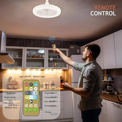 Potable Ceiling Fan With LED  Light