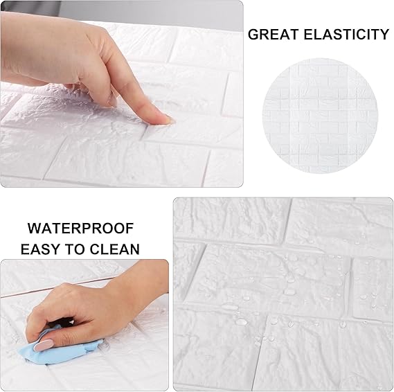 Pack Of 3 3D Brick Wallpaper Peel and Stick