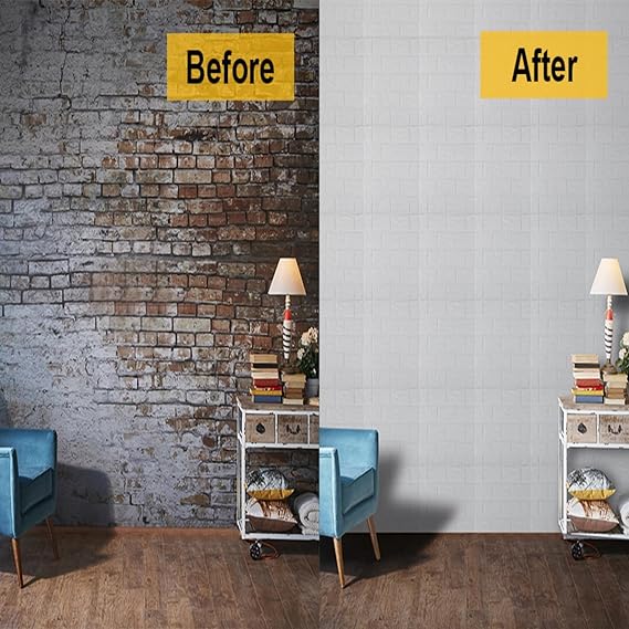 Pack Of 3 3D Brick Wallpaper Peel and Stick