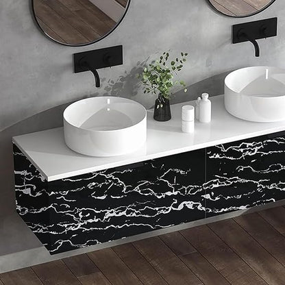 Pack Of 2 Black Marble Wallpaper Peel and Stick Waterproof (60X200)