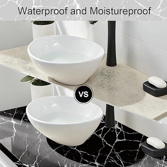 Pack Of 2 Black Marble Wallpaper Peel and Stick Waterproof (60X200)