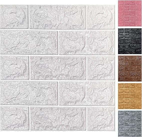 Pack Of 3 3D Brick Wallpaper Peel and Stick