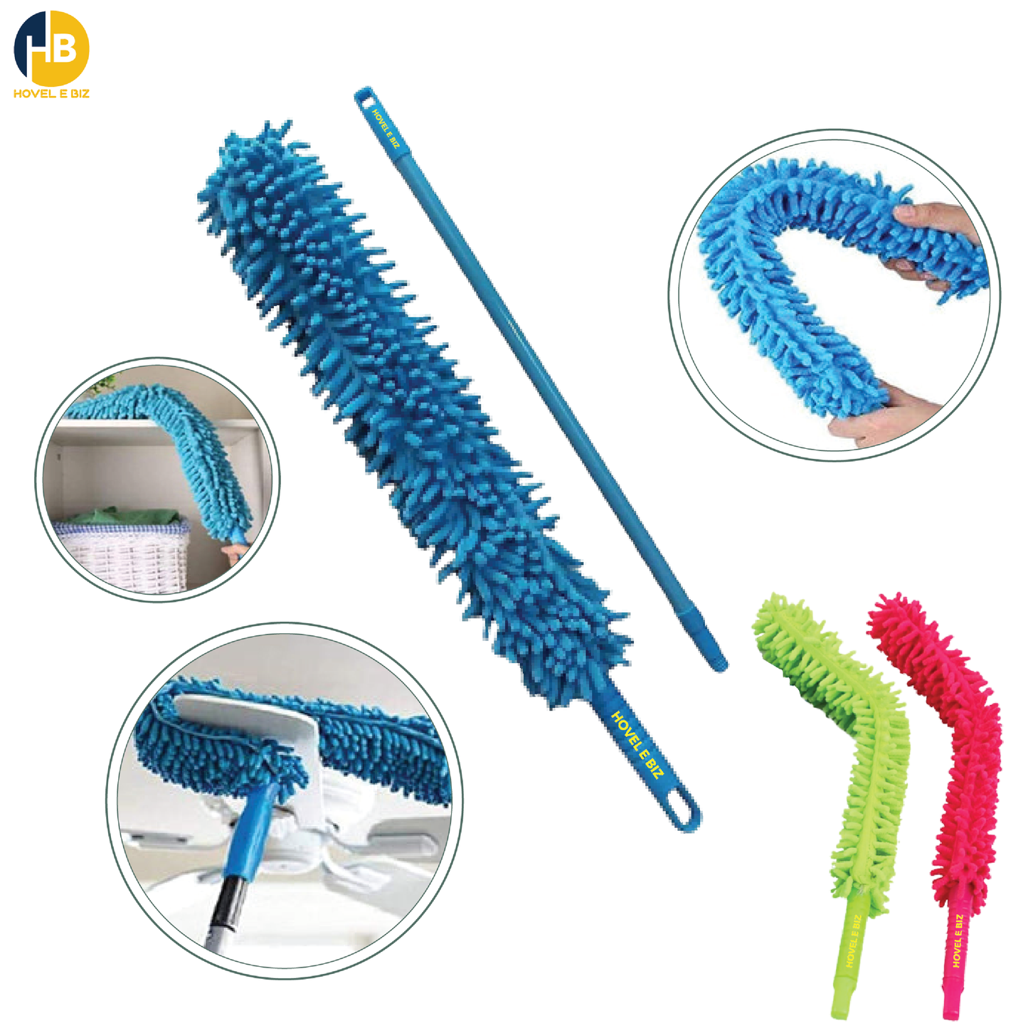 Cleaning Microfiber Duster Flexible Brush Easy Cleaning (Random Color)