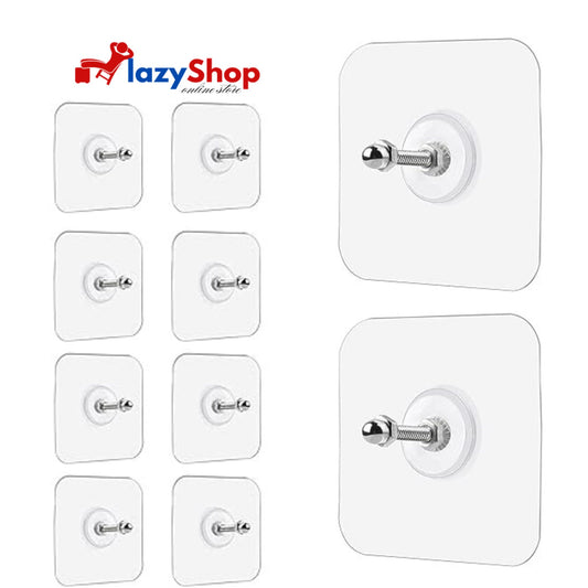 Pack Of 10 Transparent Adhesive Hooks