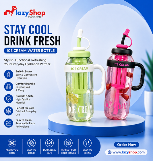 Ice Cream Plastic Water Bottle