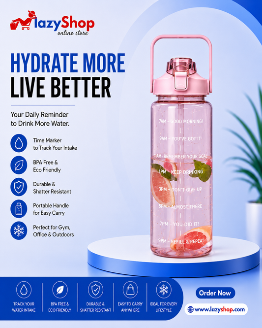 2 L Capacity Transparent Water Bottles