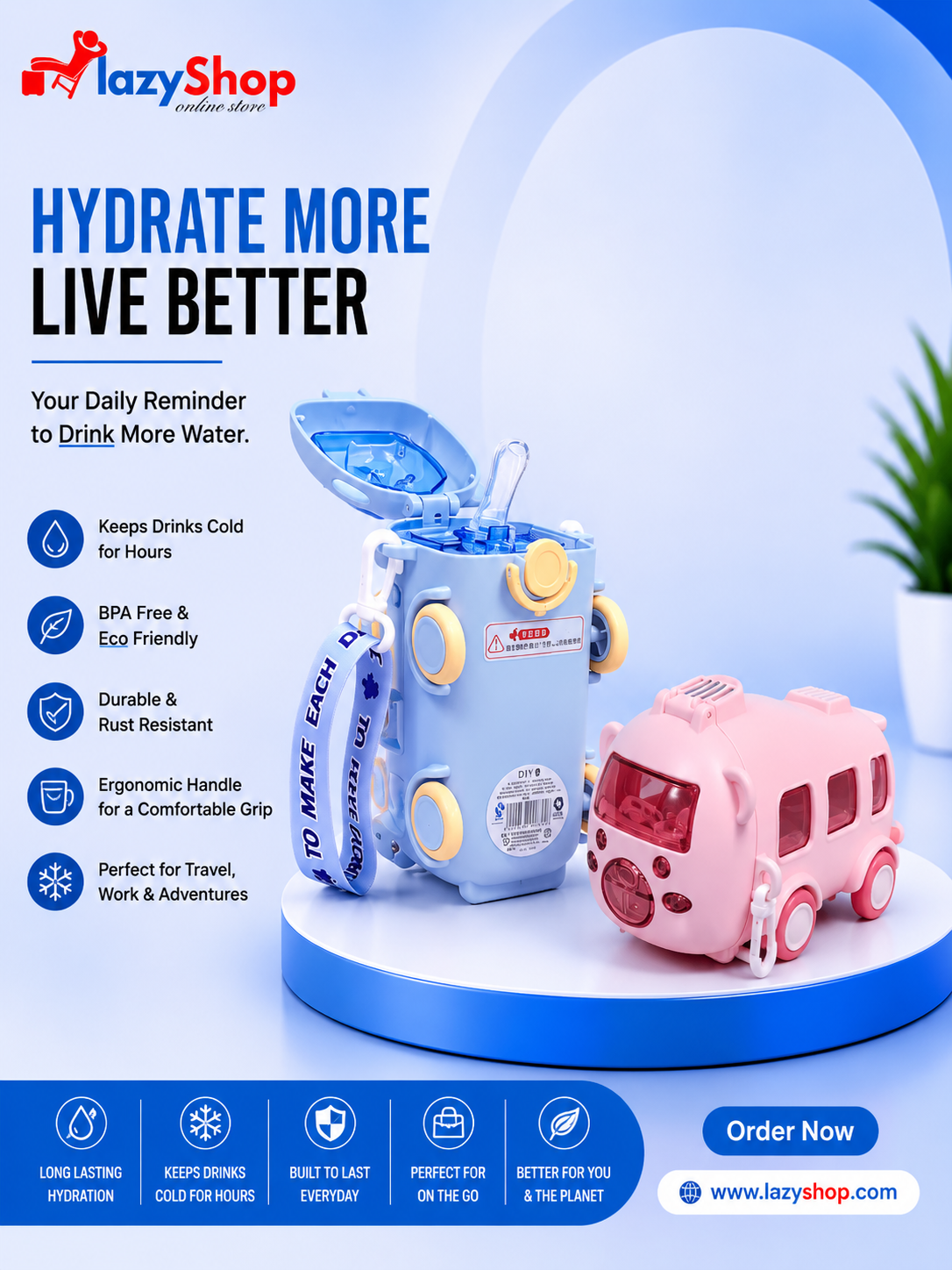 Bus Shape Water Bottle
