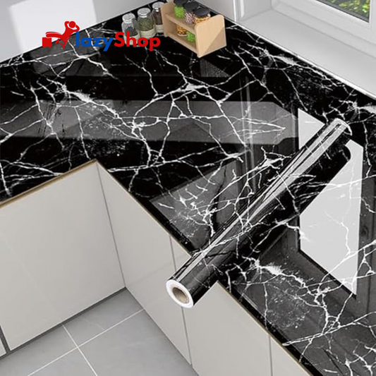 Black Marble Wallpaper Peel and Stick Waterproof (60X200)