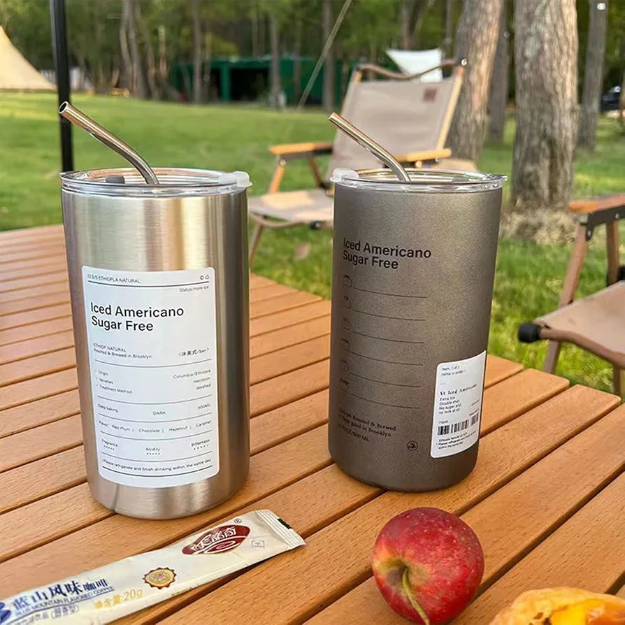Ice Coffee Cup Thermal Flask Stainless Steel Mug