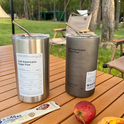 Ice Coffee Cup Thermal Flask Stainless Steel Mug
