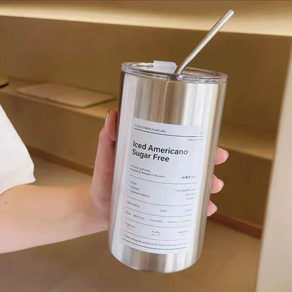 Ice Coffee Cup Thermal Flask Stainless Steel Mug