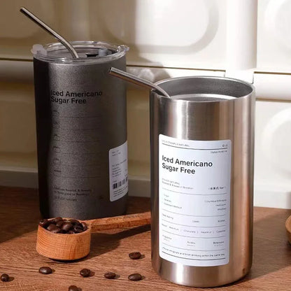 Ice Coffee Cup Thermal Flask Stainless Steel Mug